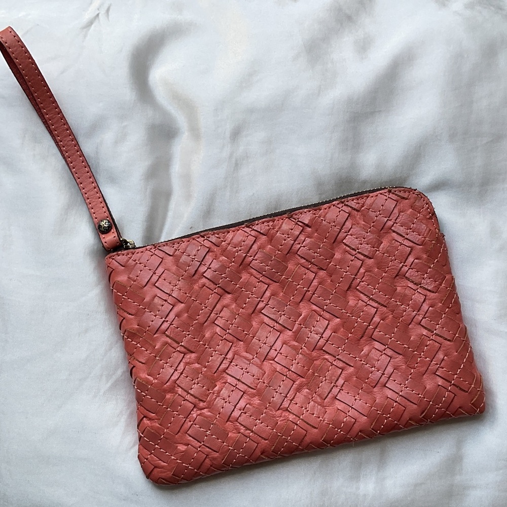 Patricia Nash Coral Woven Wristlet